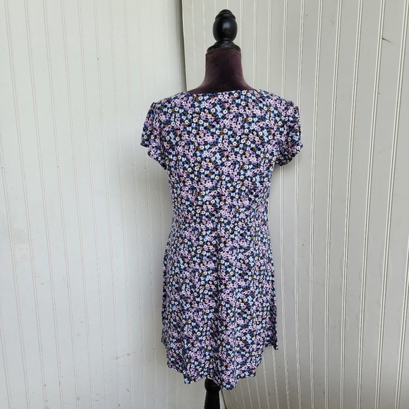 Arizona Jean Co. Fit & Flare Dress Women Multi Floral Rayon Button Front Sz M - Picture 11 of 12